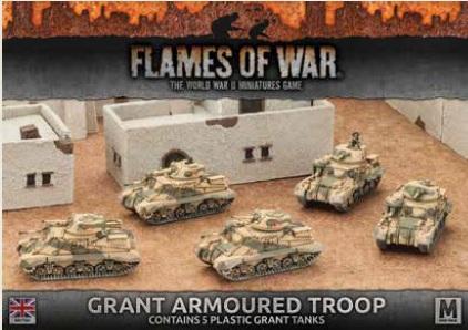 Flames Of War (WWII): (British) Desert Rats Grant Armoured Troop (5) (Plastic)