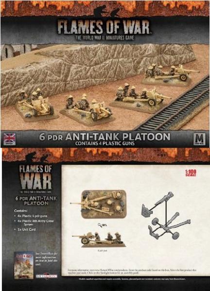 Flames Of War (WWII): (British) Desert Rats 6pdr Anti-tank Platoon (4) (Plastic)