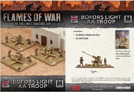 Flames Of War (WWII): (British) Desert Rats Bofors Light AA Troop (x3)