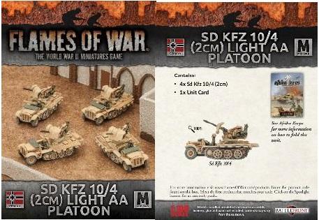 Flames Of War (WWII): (German) Afrika Korps Sd Kfz 10/4 (2cm) Light AA Platoon (x4)