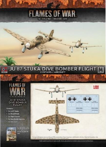 Flames Of War (WWII): (German) Afrika Korps Ju 87D Stuka Dive Bomber Flight (x2)