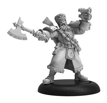 Warmachine: (Khador) Winter Guard Artillery Kaptain (metal)