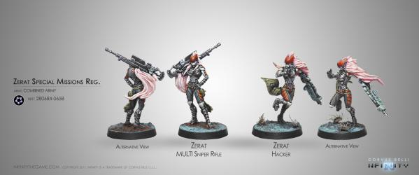 Infinity (#658) Combined Army: Zerat Special Missions Reg. (Multi Sniper/Hacker) (2) [MFG OOP]