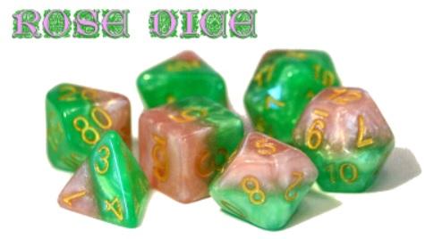 Halfsies Dice: Rose (7 Dice Polyhedral Set)