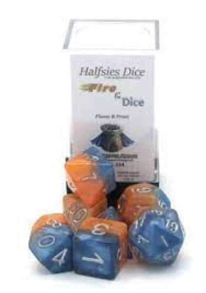Halfsies Dice: Fire & Dice (7 Dice Polyhedral Set)