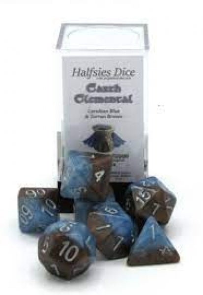 Halfsies Dice: Earth Elemental (7 Dice Polyhedral Set)