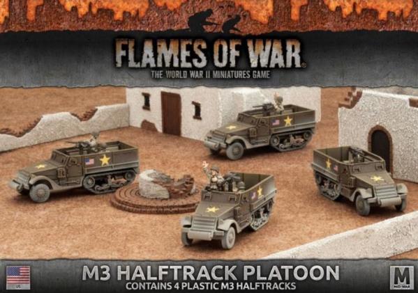 Flames Of War (WWII): (USA) M3 Halftrack Platoon (4)