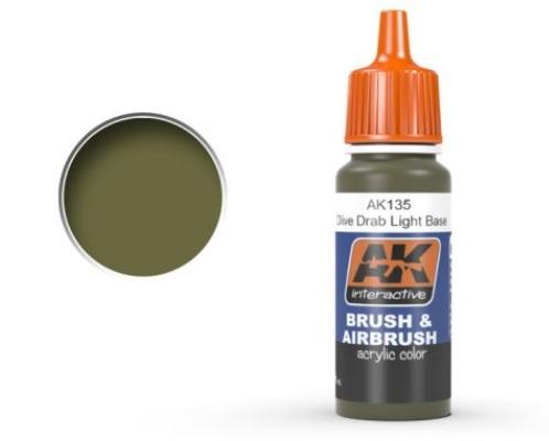 AK-Interactive: OLIVE DRAB LIGHT BASE Acrylic Paint