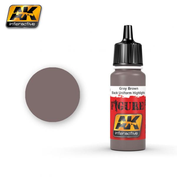 AK-Interactive: (Figure) GREY BROWN / BLACK UNIFORM HIGHLIGHTS Acrylic Paint