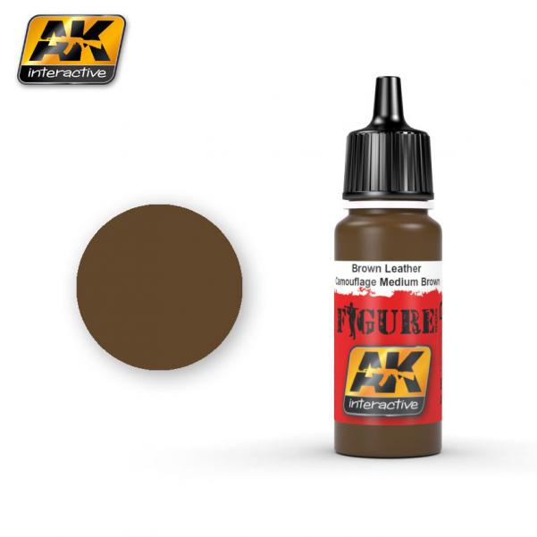 AK-Interactive: (Figure) BROWN LEATHER / CAMOUFLAGE MEDIUM BROWN Acrylic Paint