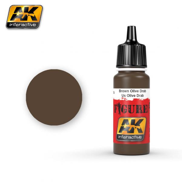 AK-Interactive: (Figure) BROWN OLIVE DRAB / US OLIVE DRAB Acrylic Paint