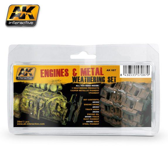 AK-Interactive: (Weathering) ENGINES AND METAL WEATHERING SET