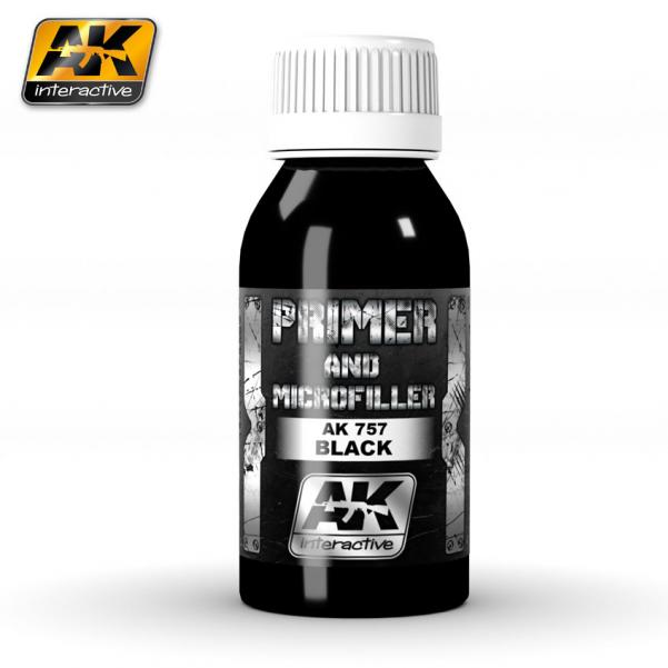 AK-Interactive: (Metalics) Black Primer And Microfiller (100ml)