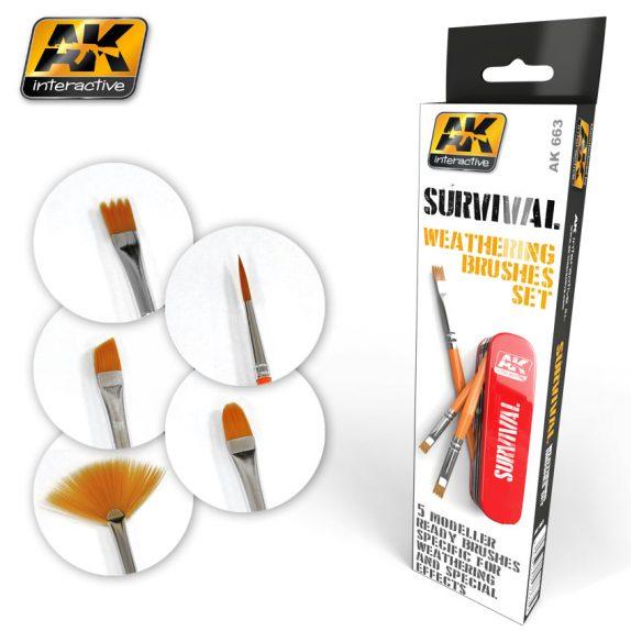 AK-Interactive: (Brushes) Survival Weathering Brush Set