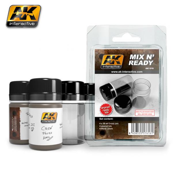 AK-Interactive: (Accessory) Mix N’ Ready Jars 35ml (enamels) (4)