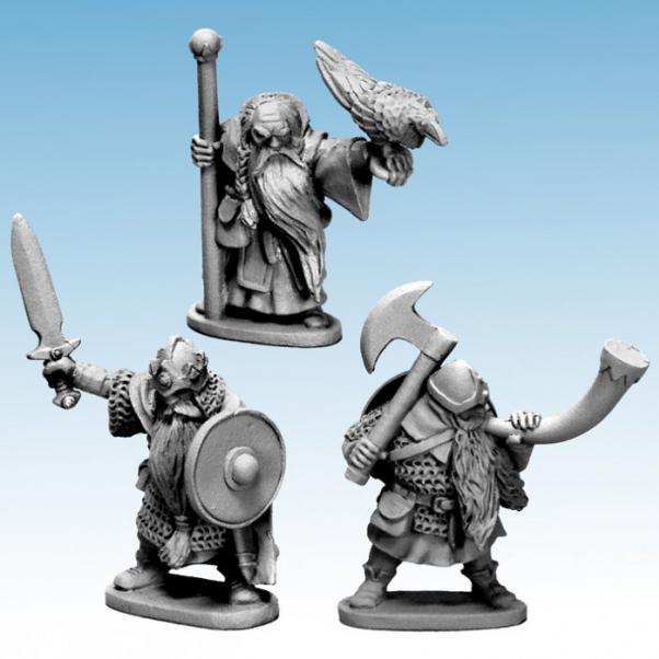 28mm Fantasy: (Oathmark) Dwarf King, Wizard and Musician (3)