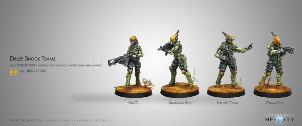Infinity (#686) Mercenaries: Druze Shock Teams (4)