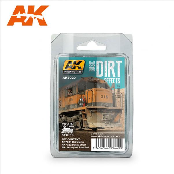 AK-Interactive: (Weathering) BASIC DIRT EFFECTS WEATHERING SET - TRAIN SERIES