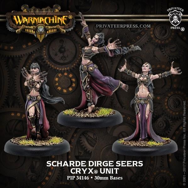 Warmachine: (Cryx) Scharde Dirge Seers (3) – Cryx Unit (Metal)