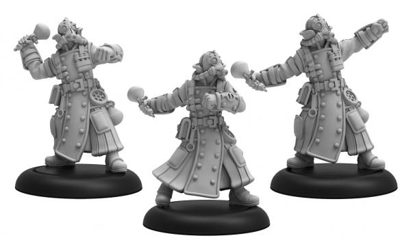 Warmachine: (Golden Crucible) Combat Alchemists – Golden Crucible Unit (3) (metal/resin)