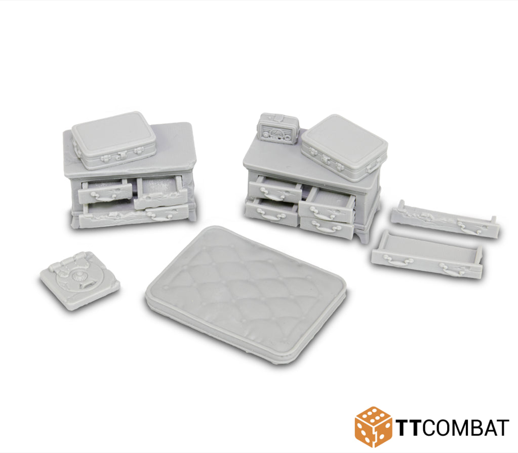 28mm Terrain: City Accessories - Bedroom Accessories (9) (resin)