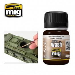 AMMO: Enamel Washes - Dark Brown Wash for Green Vehicles (35ml)
