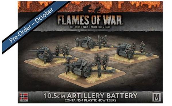 Flames Of War (WWII): (Iron Cross) 10.5cm Artillery Battery (Plastic)