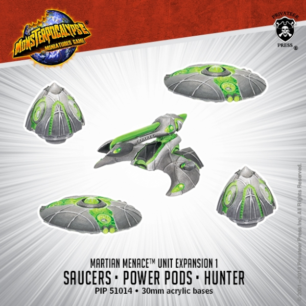 Monsterpocalypse: Saucers, Power Pods & Hunter - Martian Menace Units (resin)