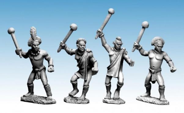 28mm Modern: Darkest Africa - Shilluk Warriors with Clubs
