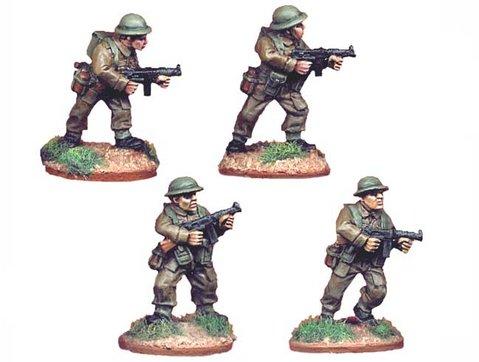 Crusader Miniatures: British Infantry with Thompson SMGs (4)