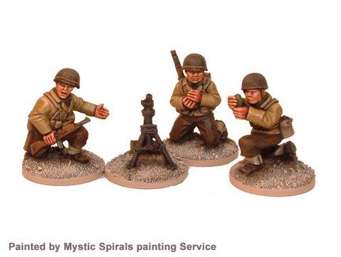 Crusader Miniatures: US Infantry 60mm Mortar (1 mortar, 3 crew)