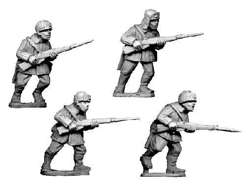 Crusader Miniatures: Russian Infantry, Winter Uniform in fur hats (4)