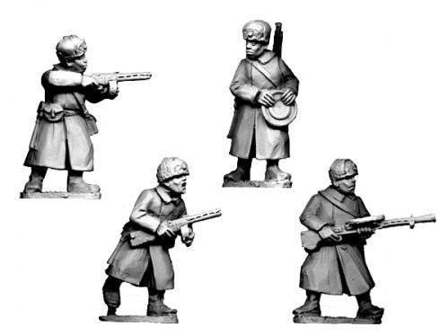 Crusader Miniatures: Russian Infantry SMGs & LMGs in Fur Hats (4)