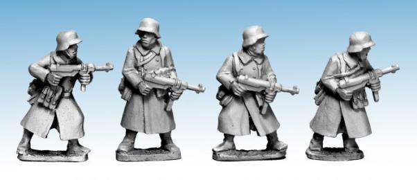 Crusader Miniatures: German Infantry in Greatcoats (SMG) (4)