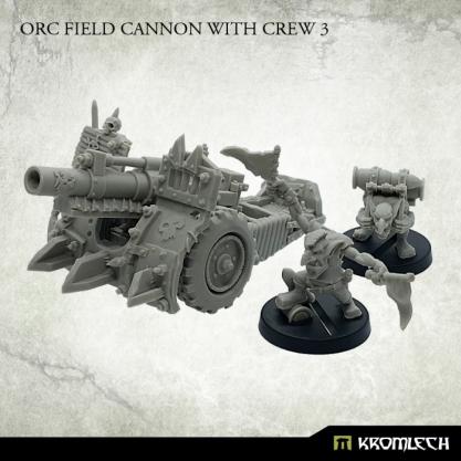Kromlech Miniatures: Orc Field Cannon with Crew 3 (1)