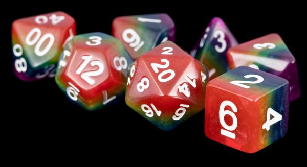 Polyhedral Dice Set: (Resin) Rainbow (7 die set)