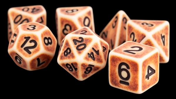 Polyhedral Dice Set: (Resin) Ancient Brown (7 die set)