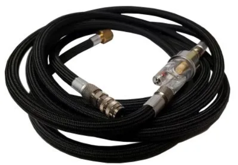 Badger Equipments: Braided Air-hose w/ Inline Moisture Trap and Quick Disconnect (10ft)