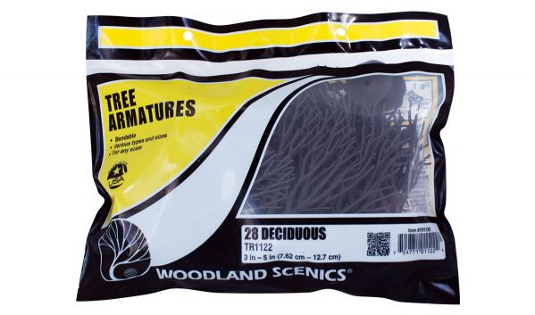 Woodland Scenics: Tree Armatures And Foliage - 3'' to 5'' Armatures (Deciduous) (28pcs)