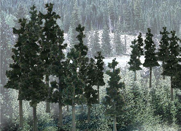 Woodland Scenics: Tree Kits - Conifer Colors (24/pkg - 4'' - 6'')