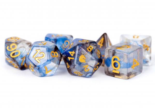 Metallic Dice: Unicorn RESIN Polyhedral Dice Set - Arctic Storm (7)