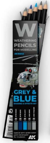 Weathering Pencils for Modelling: Grey & Blue Shading & Effects Set (5)