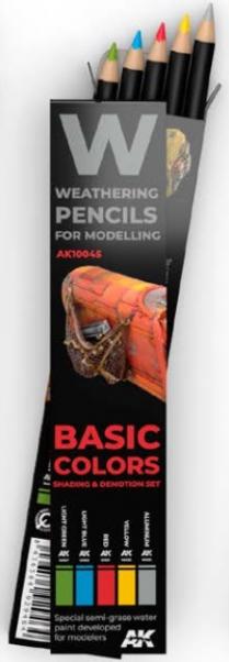 Weathering Pencils for Modelling: Basic Colors Set (5)