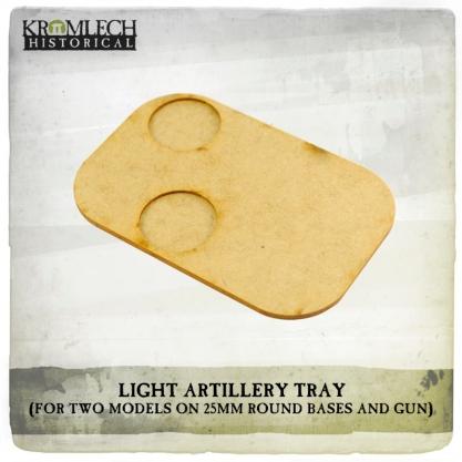 Kromlech Miniatures: Artillery Tray (for two models on 25mm round bases and gun) (3)