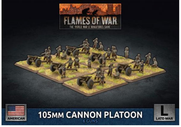 Flames Of War (WWII): (USA) 105mm Cannon Platoon (x6 Plastic)