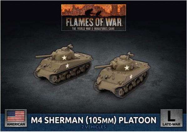 Flames Of War (WWII): (USA) M4 Sherman (105mm) Assault Gun Platoon (x2 Plastic)