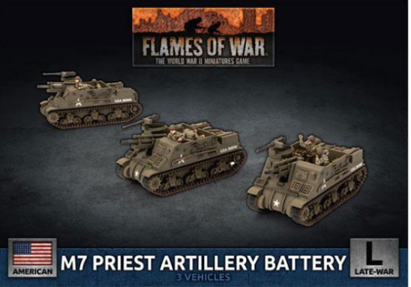 Flames Of War (WWII): (USA) M7 Priest Artillery Battery (x3 Plastic)