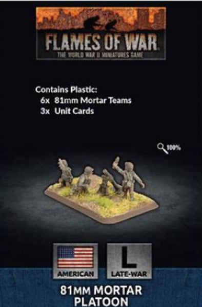 Flames of War: (US) 81mm Mortar Platoon (Plastic) (x6)