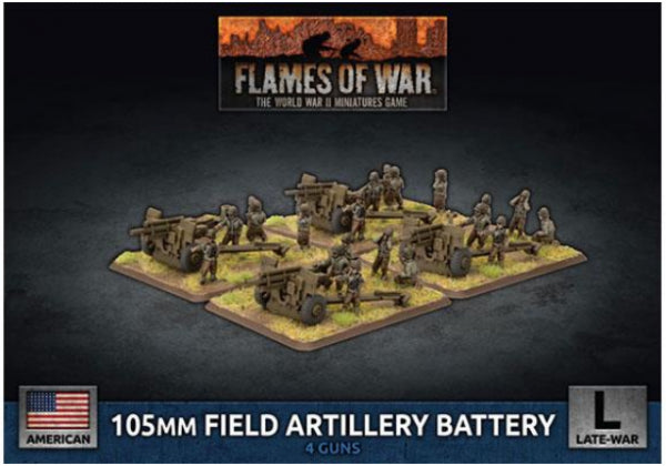 Flames Of War (WWII): (USA) 105mm Field Artillery Battery (x4 Plastic)