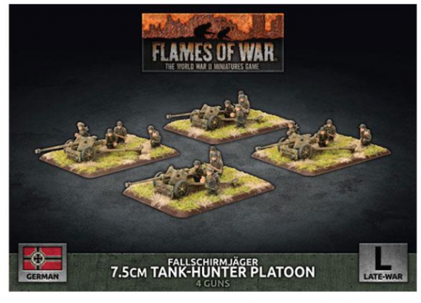 Flames Of War (WWII): (German) Fallschirmjager 7.5cm Tank Hunter Platoon (x4 Plastic)